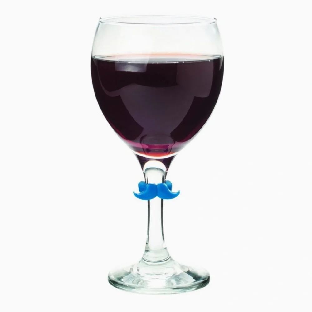 Joie 6pc Mustache Wine Charms in Multicolor